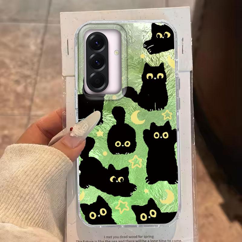 Case For Samsung Galaxy A56 A36 A16 A25 A35 A26 S25 S24 Plus Ultra FE 5G Phone Cover Cat Cartoon Gradient For Samsung A55 Bags