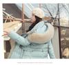 Winter Women's Long Cotton Jacket with Fur Collar and Belted Waist