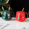 Ceramic Christmas Mug with Lid Diamond Coffee Cup Holiday Gift Water Cup