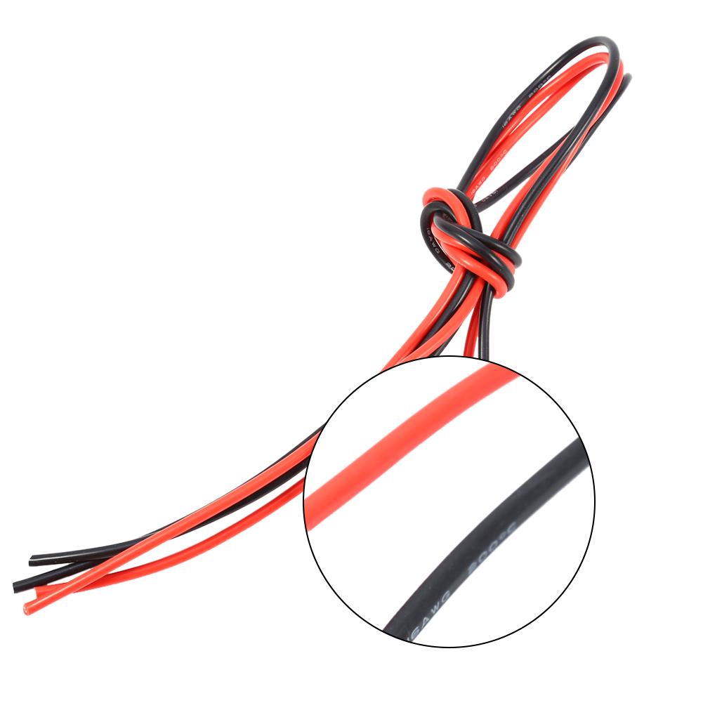 Cabo de silicone flexível 16AWG 2m Fio de cobre estanhado trançado (1 metro vermelho 1 metro preto )