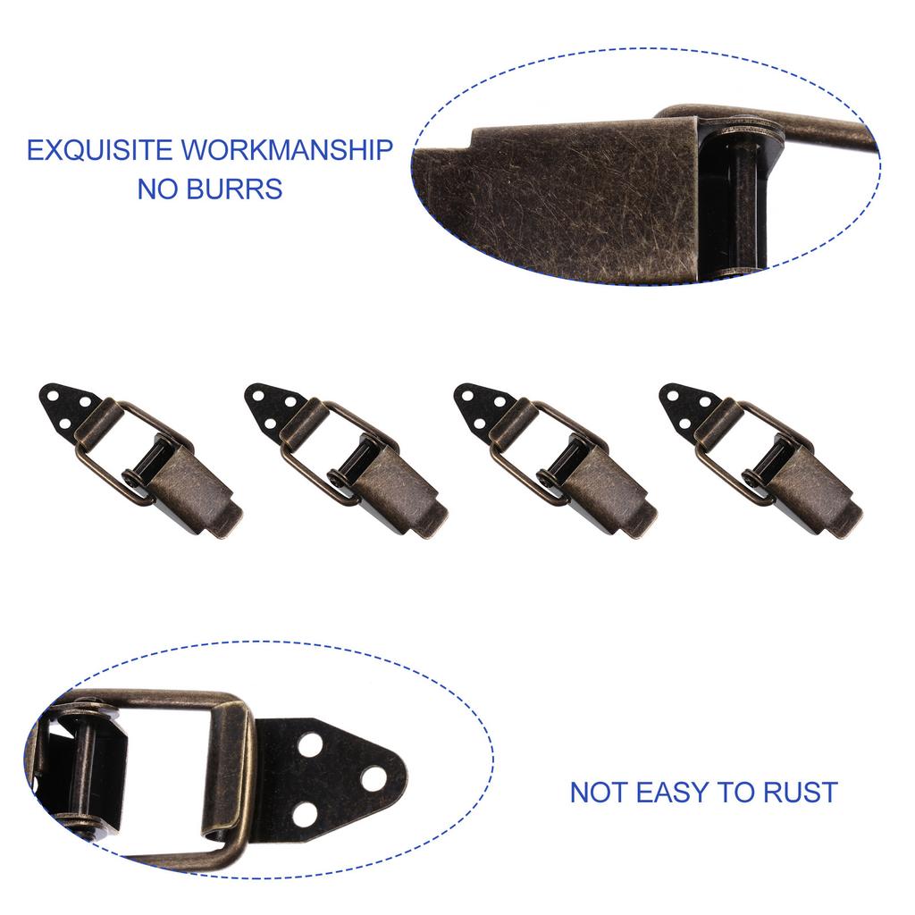 12 Stück Retro Grün Bronze Kippverschluss Eisen Federbelastet Riegelverschluss für Aufbewahrungsbox Kofferverschluss Kippverschluss