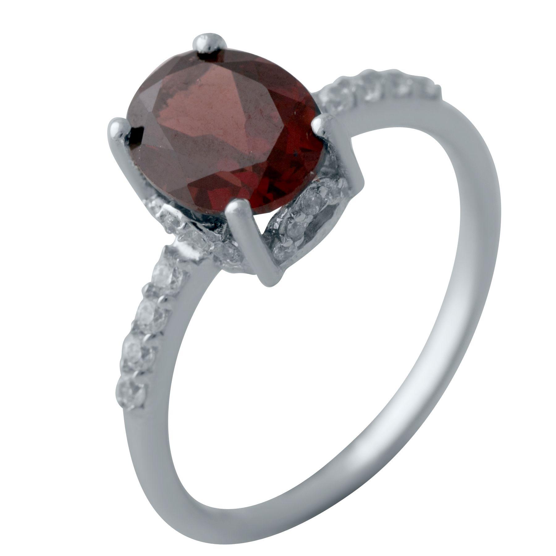 Bague en argent avec grenat naturel (2035183)