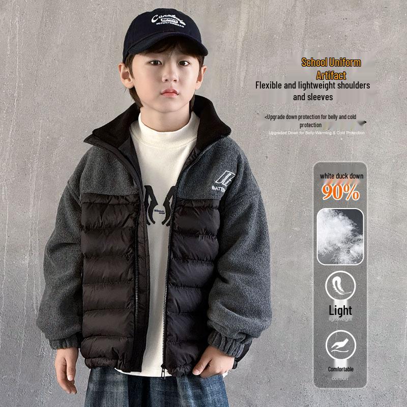2025 Zhongda Boys  Hooded Down Jacket - White Duck Down, Autumn/Winter Collection 130