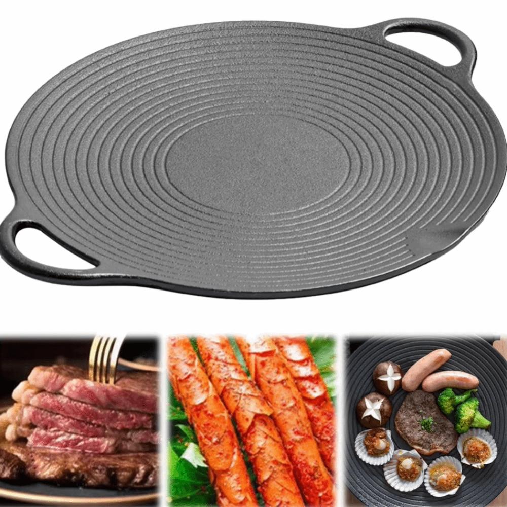 Cast Iron BBQ Grill Pan Non Stick Baking Tray Practical Grill Plate  Outdoor