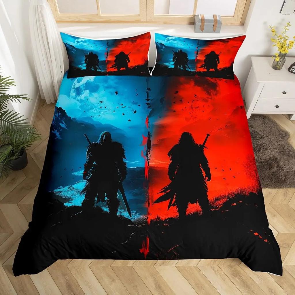 Taekwondo Bettbezug Set King Queen Größe, Chinesische Kampfkunst Kung Fu Bettwäsche Set, Sport Thema Bettdeckenbezug mit 2 Kissenbezügen