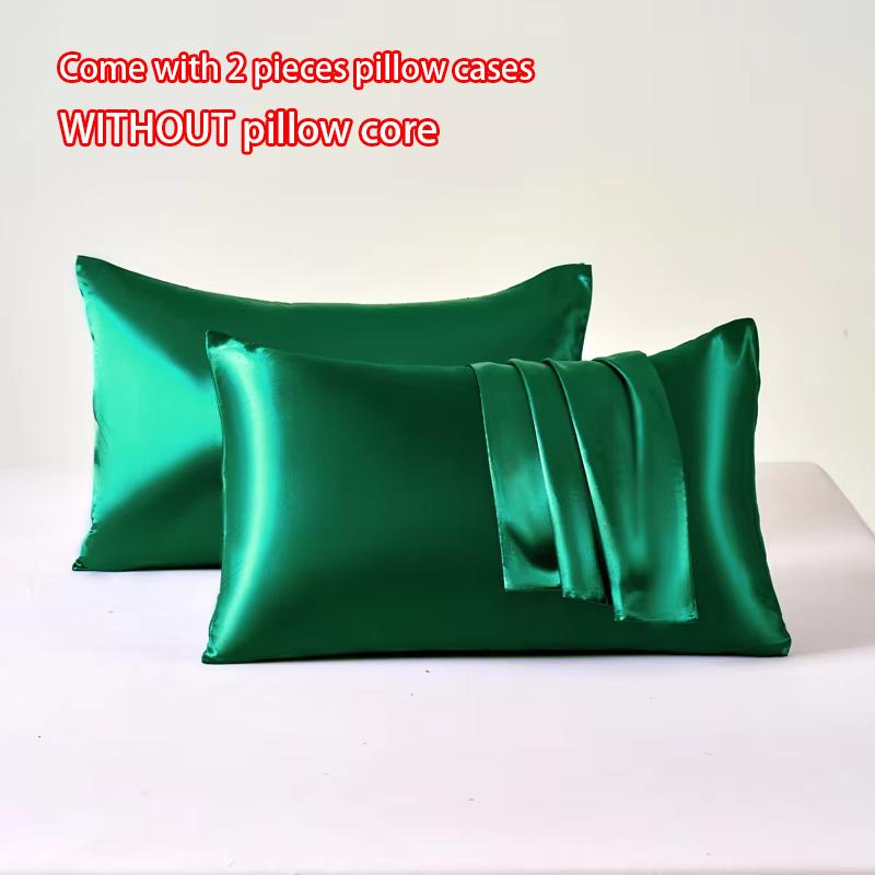 2 Pack Satin Pillowcases for Hair and Skin Soft Breathable Cooling Smooth Pillow Covers for Sleeping