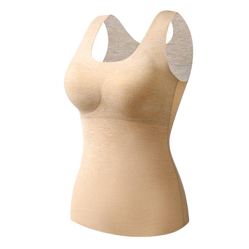 "Německé sametové bezešvé termoprádlo vesta s pevnou prsní vložkou - Slim Fit kašmírové hedvábí vnitřní/vnější nošení"