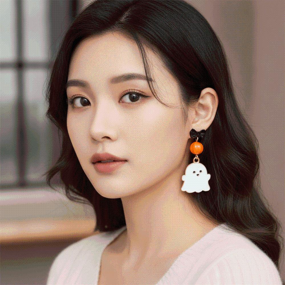 Quirky Halloween Earrings Enamel Metal Lightweight Gothic Drop Ear Jewelry Beaded Durable Witch Hat Ear Studs Women and Teens