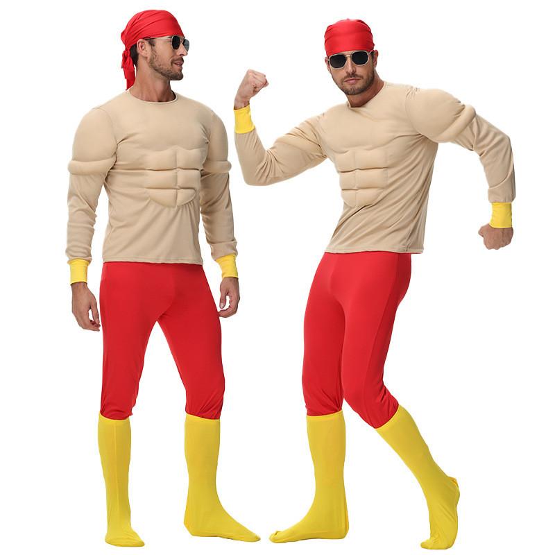 Halloween Costume With Polyester Fabric Funny Muscle Suit For Party Dress Up