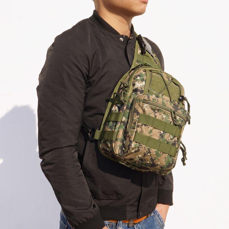 Men Backpack Molle Tactical Sling Chest Bag Assault Pack Messenger Bag Shoulder