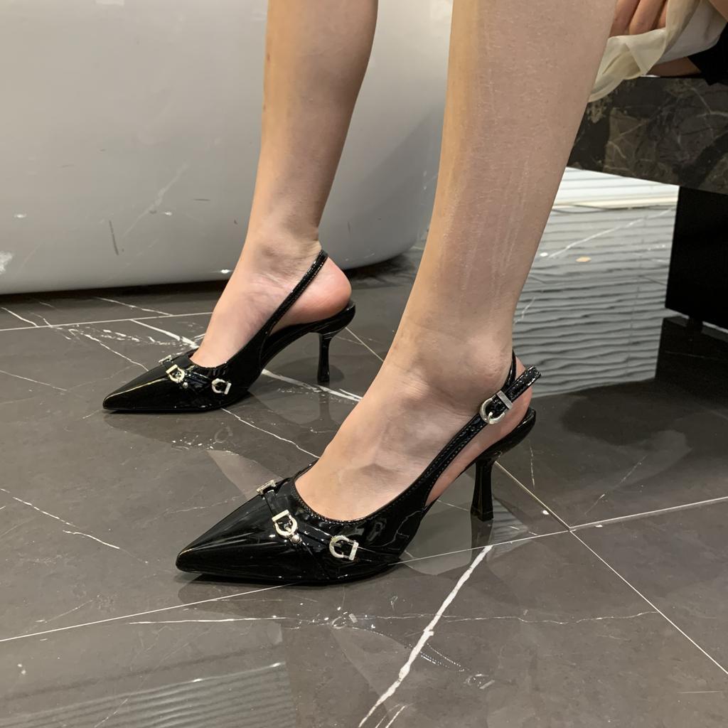 2025 Spring New Pointy Stiletto Riveted High Heels Women's Sense of Fashion Punk Style Single Shoes Womens Shoes