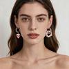 Heart Dangle Earrings Imitation Ceramic Pearls Dangle Earrings Asymmetric Earrings  Women