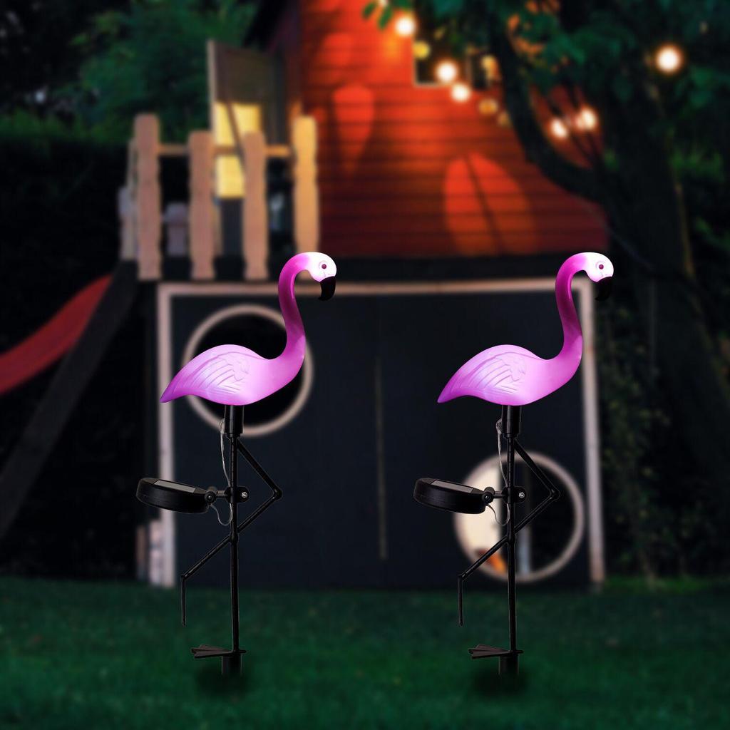 Solar LED Flamingo Garden Stake Light - Outdoor Lawn and Courtyard Decoration