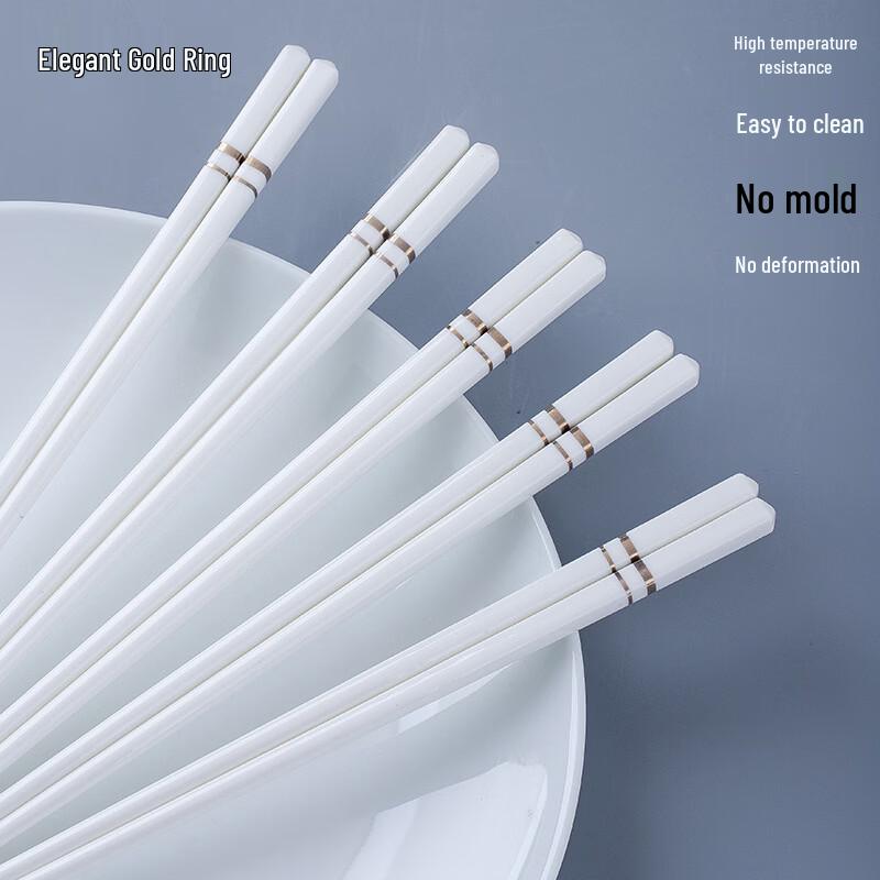 Elegant Gold Ring Jingdezhen Ceramic Chopsticks Set