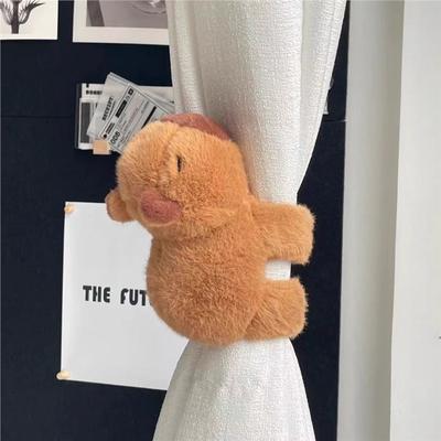 Capibara Plush Curtains Strap Fixed Pair of Decorative Dolls Bedroom Living Room Creative