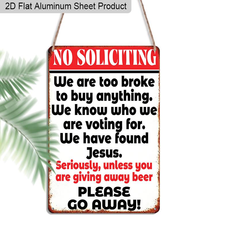 

2D Flat 1pc Funny No Soliciting Sign, Warning Aluminum Signs, Unless You Are Giving Away Beer Please Go Away, Yard Sign Garage Farm Garden Wall Decor 20*30cm