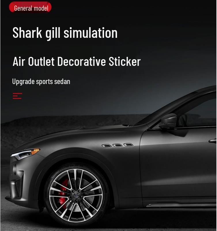 Carbon Fiber Car Fender & Hood Vent Decals - Set of 6
