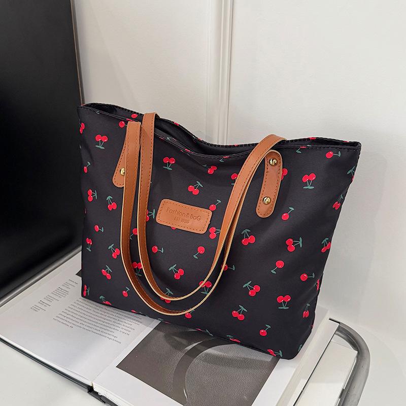 Sweet Cherry Print Shoulder Bag Large Capacity Trendy Women'S Handbag Tote Underarm Bag  Travel Storage Bag Birthday Gift