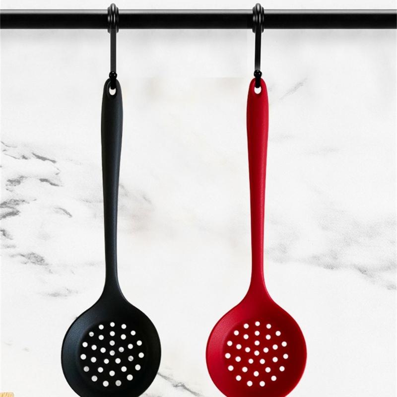 Set of 2 Kitchen Strainer Spoon Silicone Skimmer Slotted Spoon Strainer Ladle Strainer Spoon for Draining and Cooking