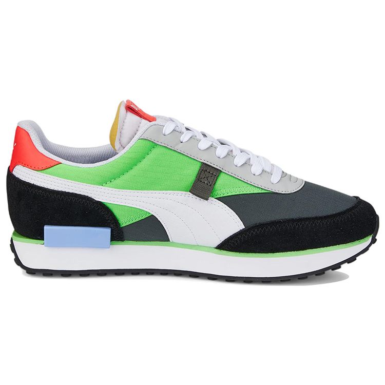 Puma Future Rider Play On - Dark Shadow Fluo Green Unisex Sneakers Multi-Color Black 371149-85