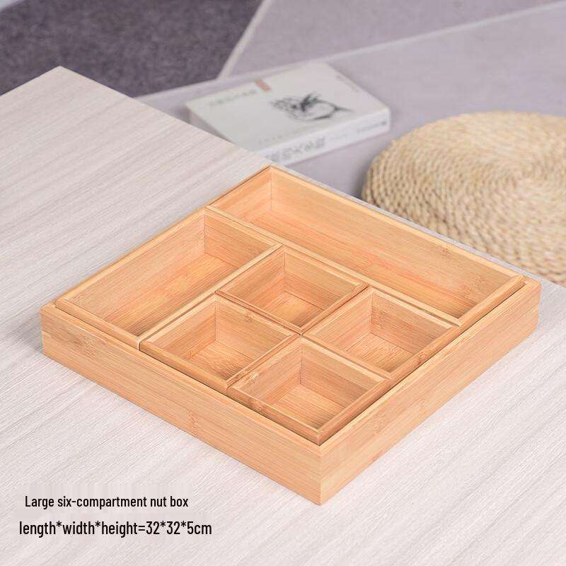 Six-Compartment Rice Husk Serving Tray
