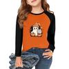 Girls Long Sleeve Halloween Day T Shirts Kids Fall Tops Crewneck Basic Tees 5-14Y