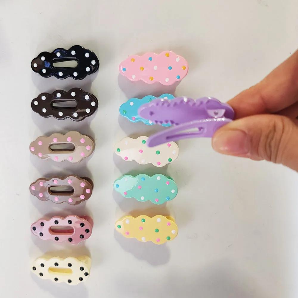 6pc Cute European and American Colorful Dot Hairpin Hair Side Clips for Women Girls Children Gift Korean Hair Accessories