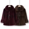 Warm Mid-Length Women's Coat: Fleece-Lined, Thickened, Ideal for Winter, Perfect for Moms and Grandmas.