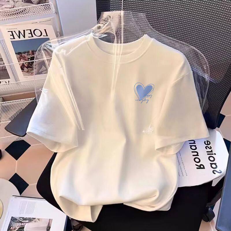 Girls' Chic Cotton Short Sleeve T-shirt - Casual, Loose Fit for Kids