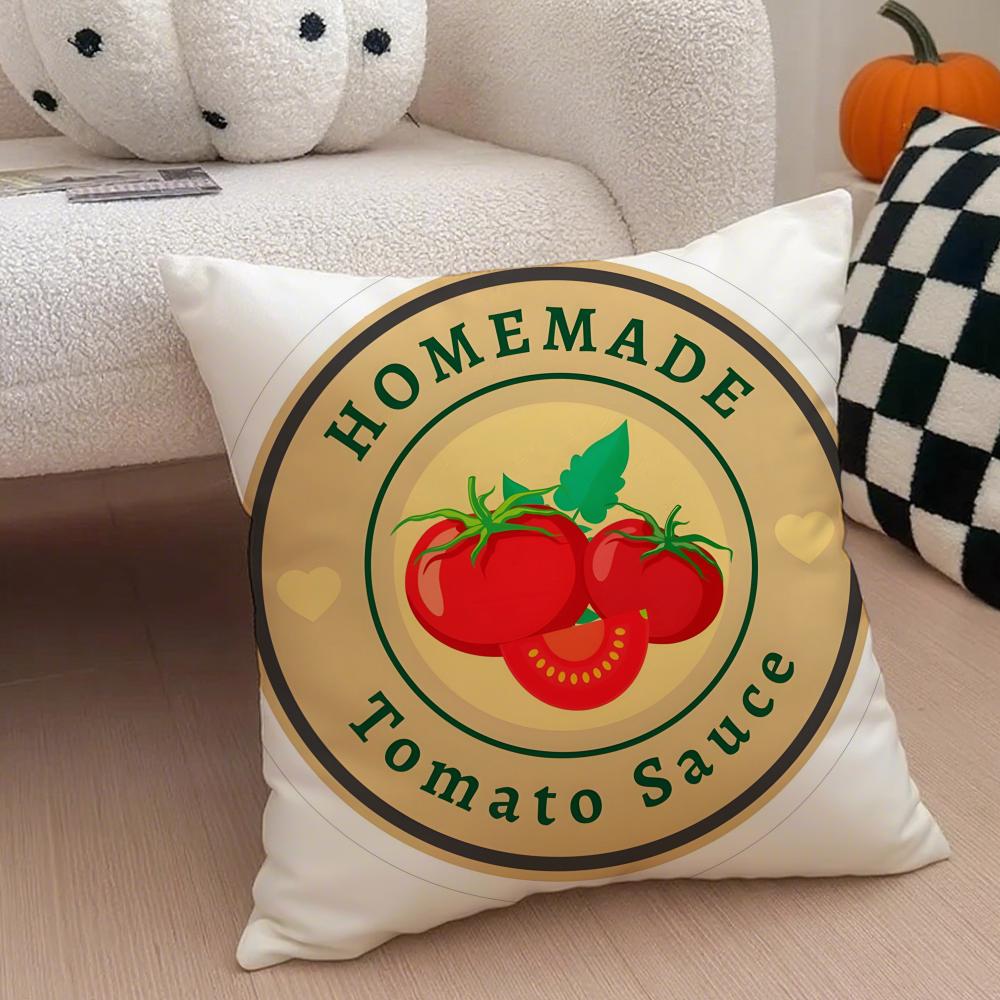 Funny Ketchup Label Cushion Cover Throw Pillow Cover Hidden Button Durable Polyester Chair Cushion