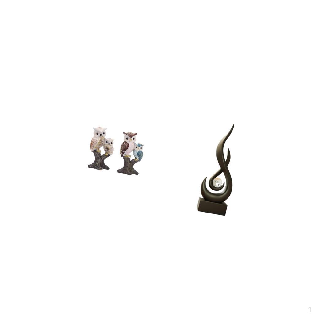 Owl Flame Sculpture Realistic Animal And Abstract Fire Figurine Modern Ornament for Office Living