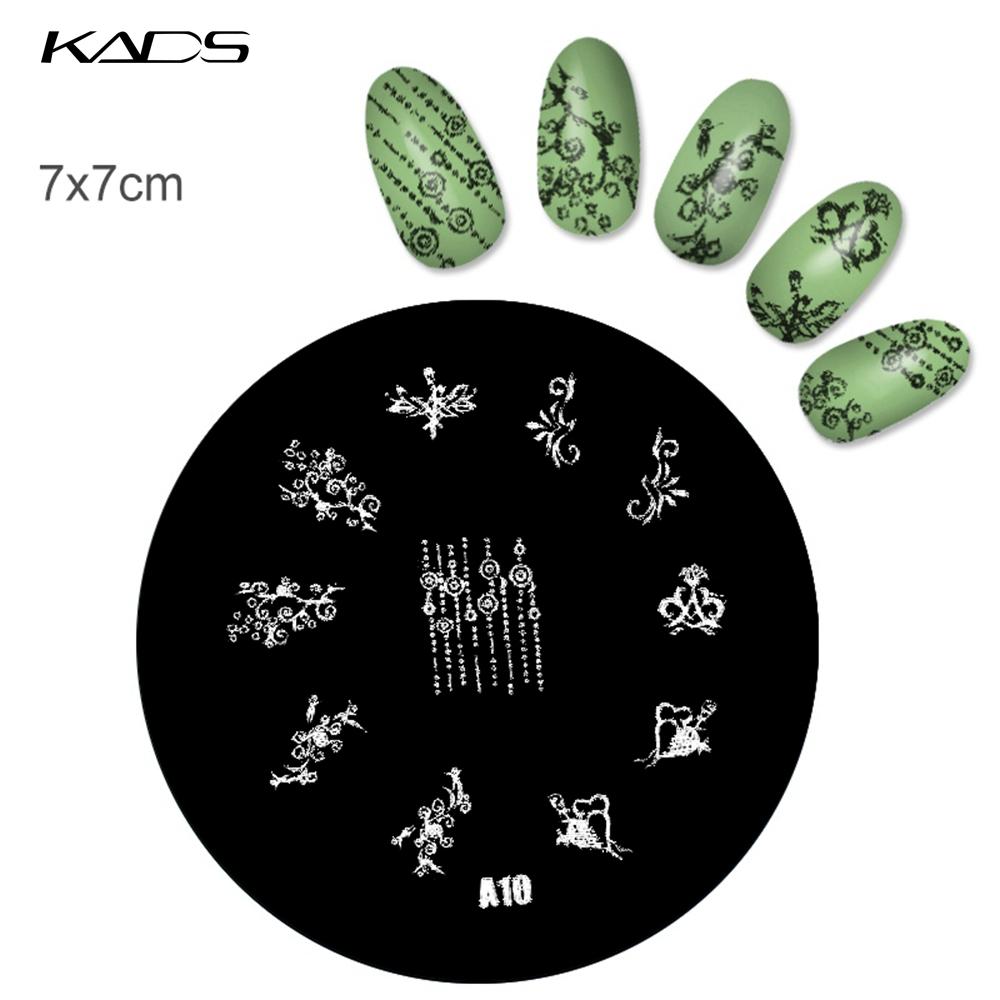 KADS 1PC Round Stainless Steel Nail Art Nail Stamping Plates Manicure Stamp DIY for Nail Templates Classic Series Tools