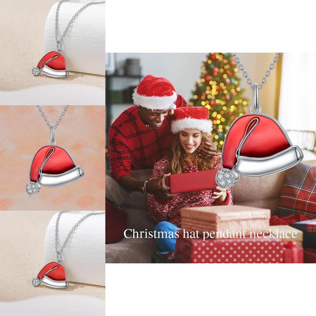 Festive Christmas Hat Pendant With Sparkling Rhinestones For Seasonal Fashion And Holiday Accessories