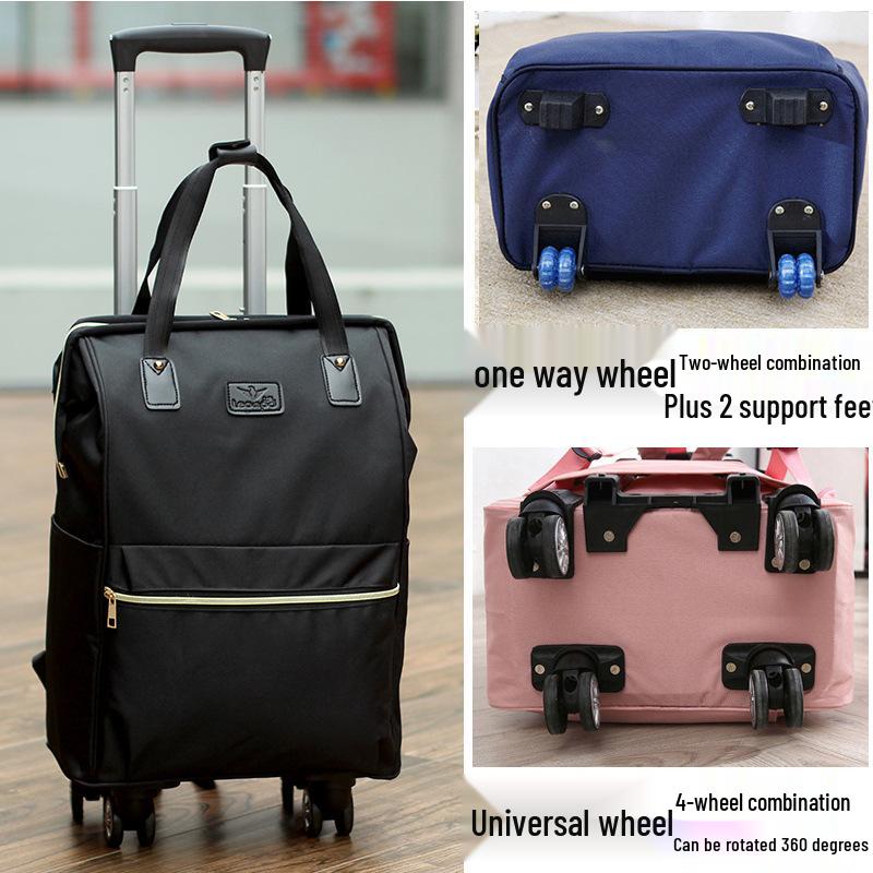 Lightweight Universal Wheeled Backpack: Large Capacity, Double Shoulder, Handheld, Travel-Friendly Luggage Bag