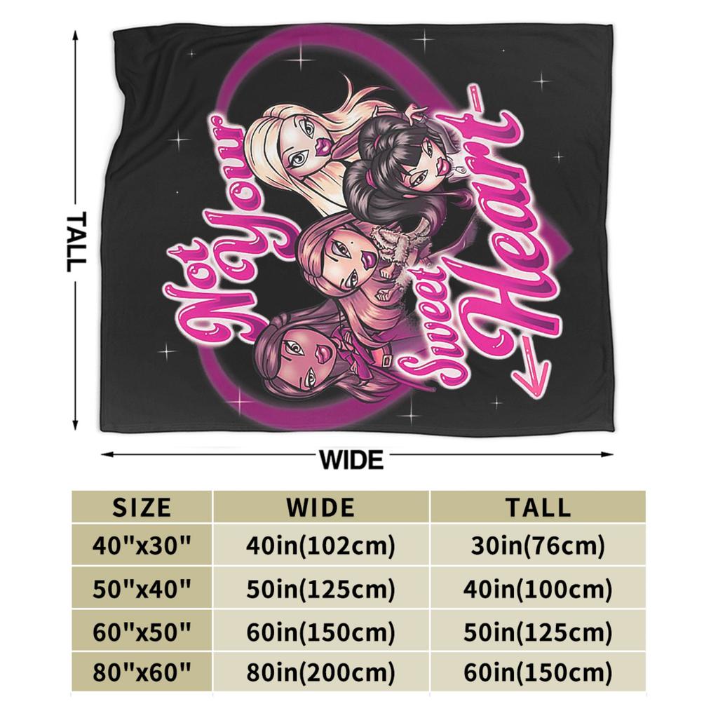 Bratz Not Your Sweet Heart Valentine's Day Blanket Velvet Lightweight Thin Throw Blankets for Home Couch Bedspread