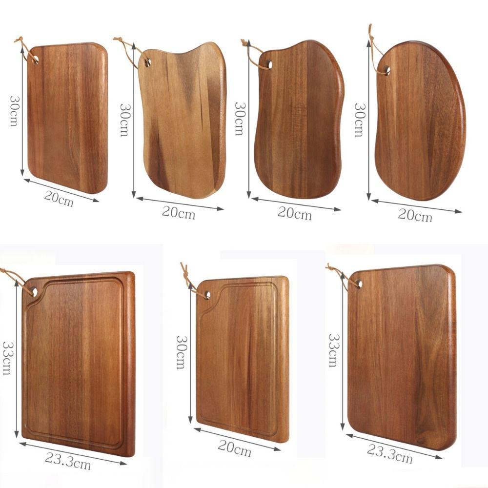 New Double-sided Use Wooden Cutting Board Portable Hanging Hole Fruit Cutting Board Durable Chopping Board Kitchen Tools