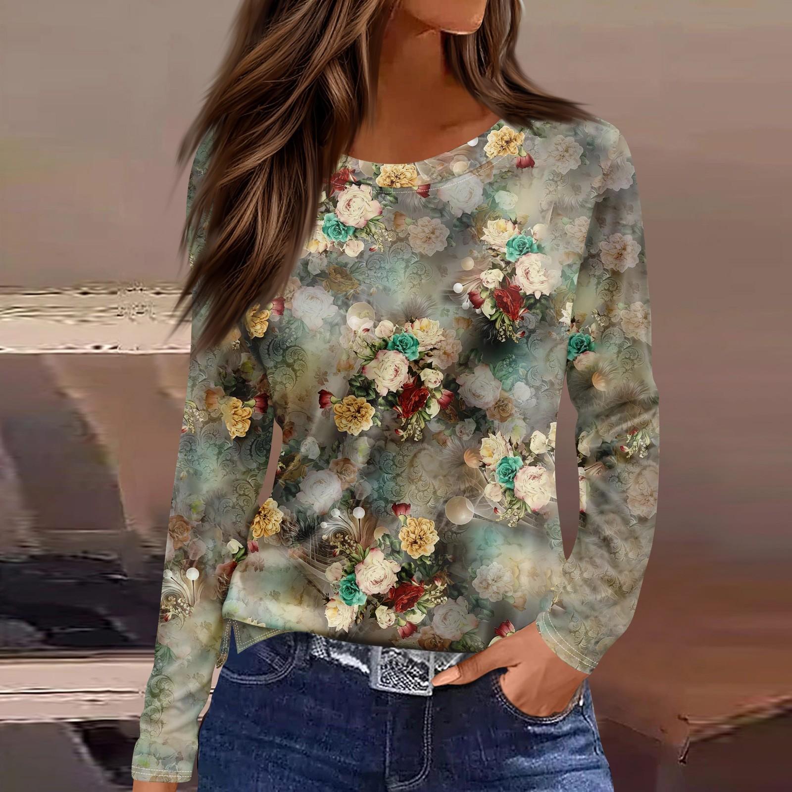 

Женская модная повседневная свободная футболка с разрезом и круглым вырезом с длинным рукавом с принтом, женский топ XXL жёлтый