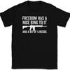 Freedom Has A Nice Ring To It T-Shirt Tee Gun AR15 Rifle USA