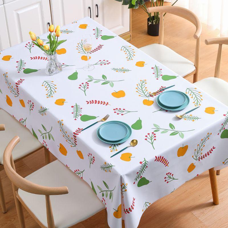 

Простая и свежая фруктовая ПВХ скатерть водонепроницаемая и маслостойкая прямоугольная скатерть ветрозащитная обеденный стол кофейный столик ткань 140*140cm