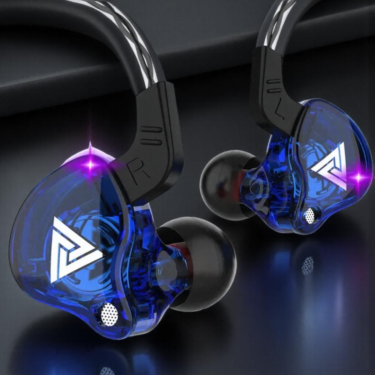 

HiFi Wired Earphones 35MM in Ear with Microphone Original Copper Driver Sport Headphones Bass Stereo Music Earbuds синий