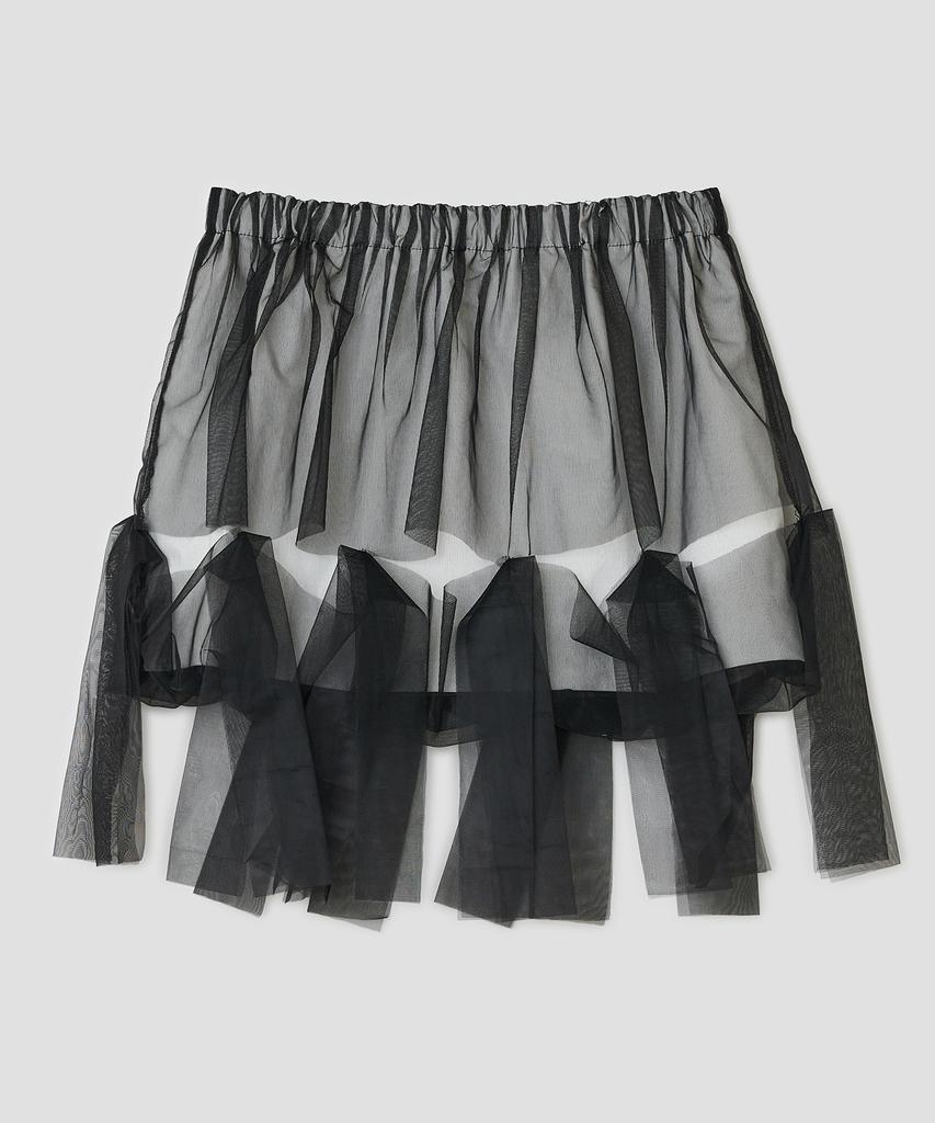 Taibseobiseu Mesh Layered Puff Skirt [Black]