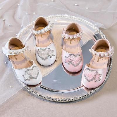Girls' Summer Heart & Star Sandals: Closed-Toe, Soft Sole Princess Shoes for Ages 1-12