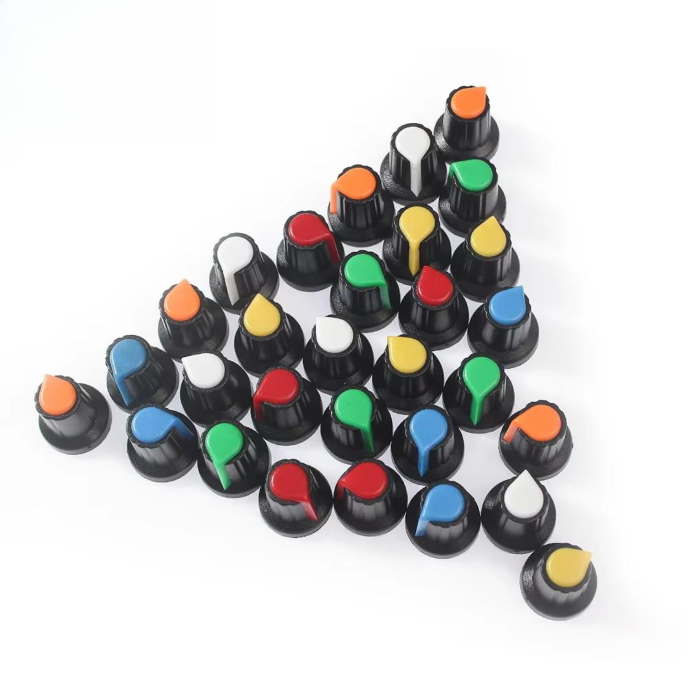 5/10pcs WH148 Potentiometer Knobs 15X17mm 6mm Potentiometers Plastic Knobs Cap AG2 6colors Orange Blue Yellow White Red Green