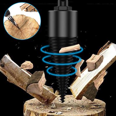 Wood Splitter Drill Bit 32/42mm Splitting Wood Cone Drill Bit Square Handle and Hexagon Handle Heavy Duty High Carbon Steel