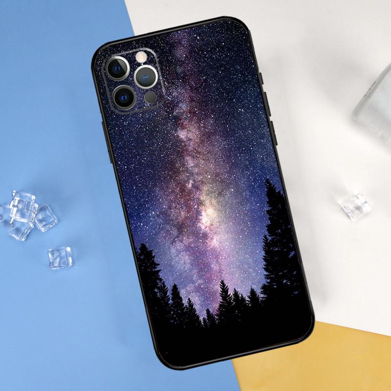 Star Space Moon Night Phone Case For iPhone 16 Pro 15 Pro 11 13 14 Pro Max 12 Mini XR 16 15 Plus 16e Cover Shell