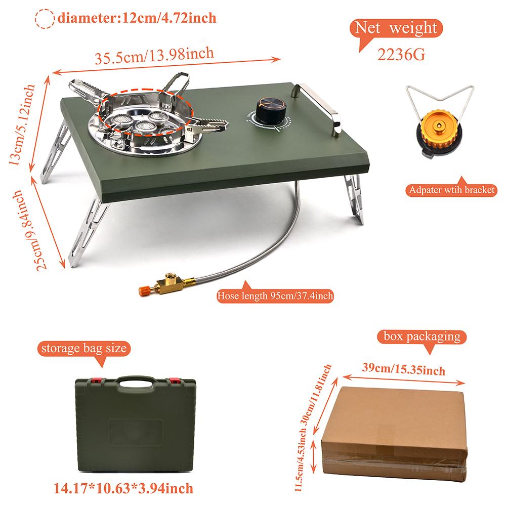 IGT Tabletop Stove 15800W Outdoor Camping Portable Folding Gas Stove Cassette Stove Small Cookware Gas Stove Picnic Stove зелёный