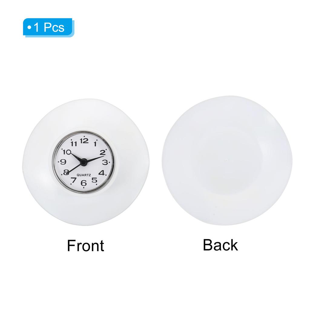 Uxcell Wall Clock, Mini Cute Bathroom Kitchen Mirror Suction Wall Clock Waterproof Quartz Clocks for Shower Home Decoration