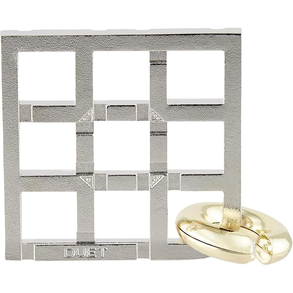 Hanayama Cast Duet Puzzle Level 5 Difficulty Brain Teaser Game