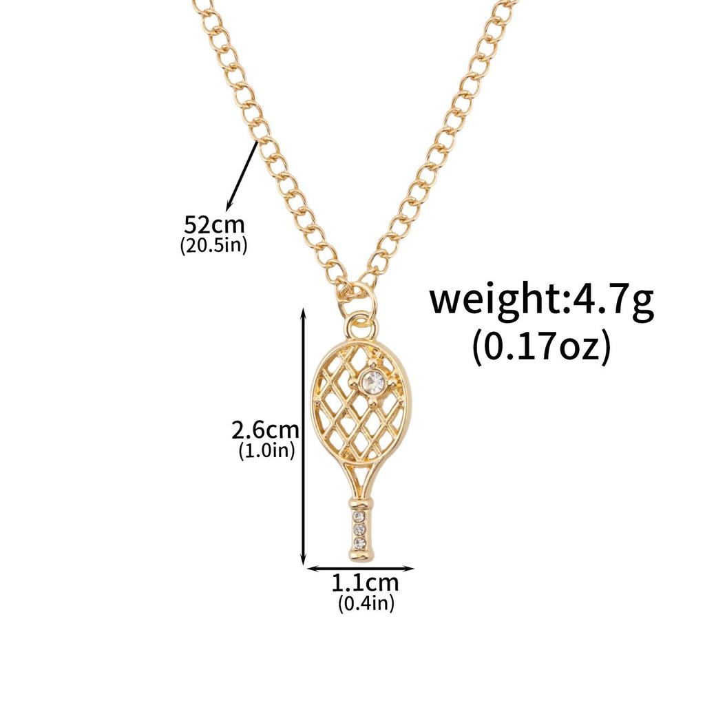 Bling Tennis Racket Diamond Necklace – Elegant Women's Pendant Accessory
