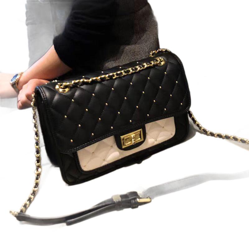 Damska Torebka Nowa Siatka Diamentowa Nit Łańcuszek Wszechstronna Jednoręczna Crossbody Mała Torebka